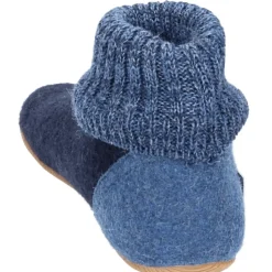 Blau Geschlossene Hausschuhe mit Fellfutter