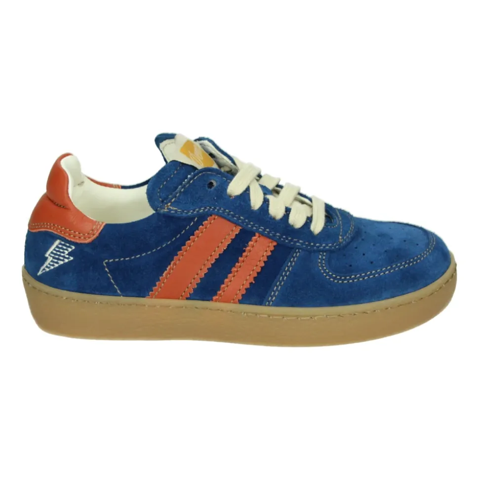 Blau Leder und Wildleder Jungen Schuhe
