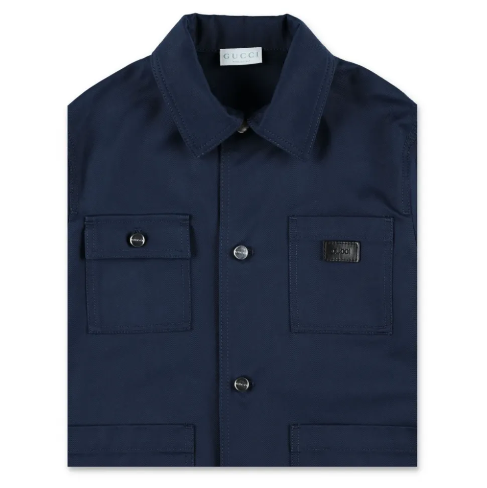 Blaue Baumwolljacke