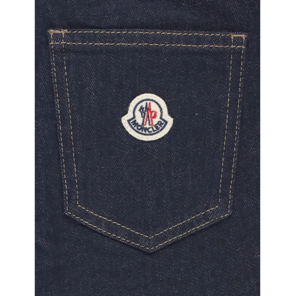 Blaue Baumwolljungenhose mit Logo