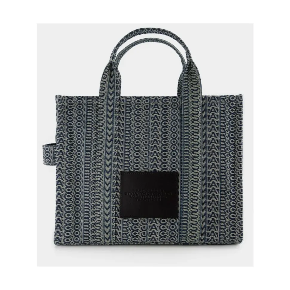 Blaue Baumwoll-Medium-Tote-Tasche