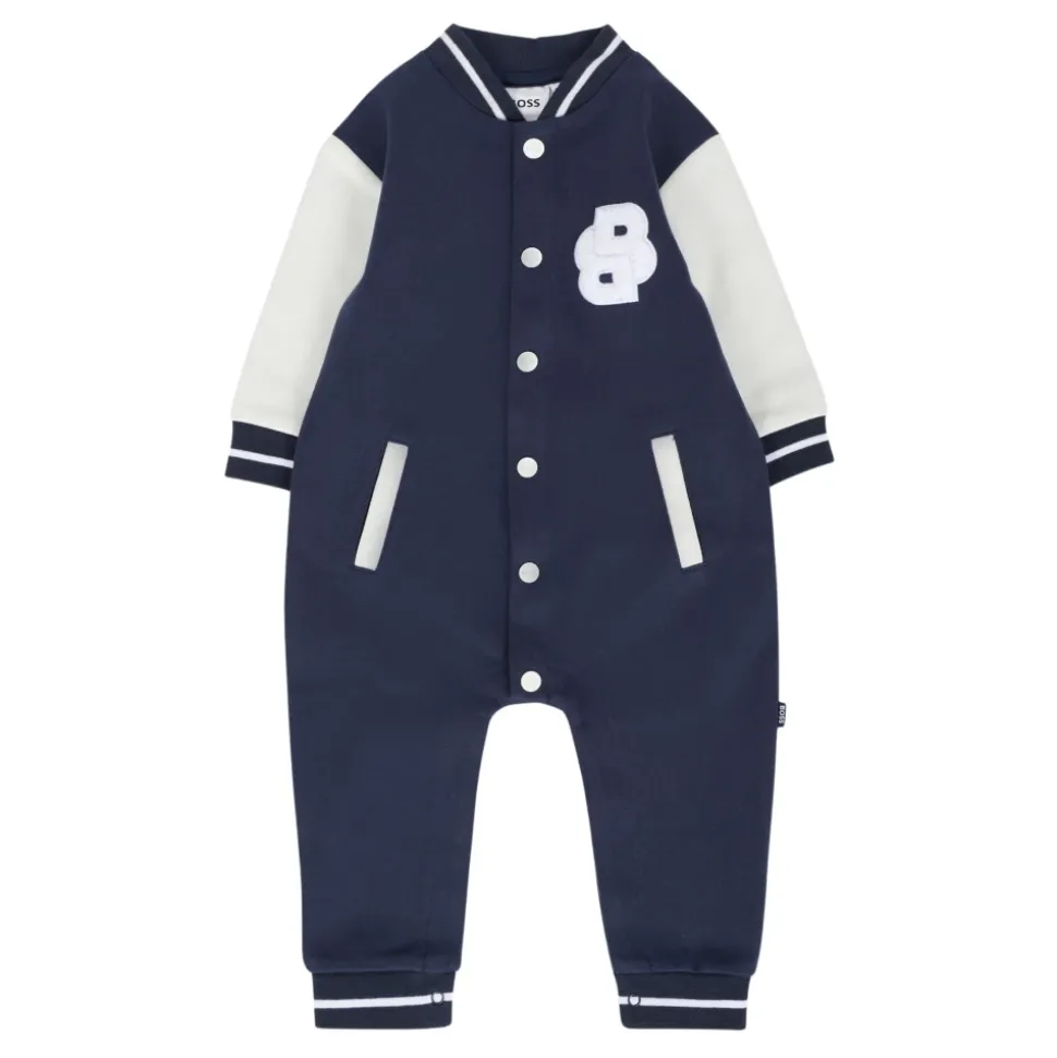 Blaue Baumwollstrampler mit BB-Logo
