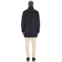 Blaue Biberwolle Kaschmir Daunenjacke