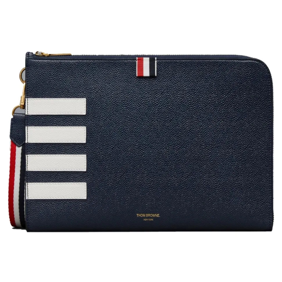 Blaue Brieftasche mit 4 Streifen