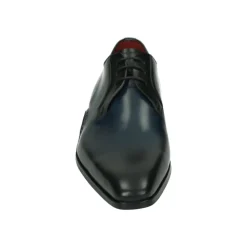 Blaue Business Low Lederschuhe