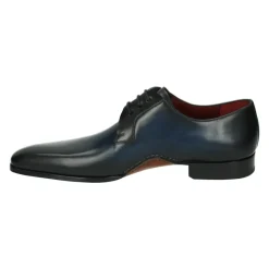Blaue Business Low Lederschuhe