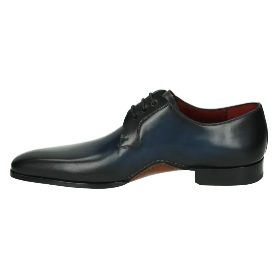 Blaue Business Low Lederschuhe