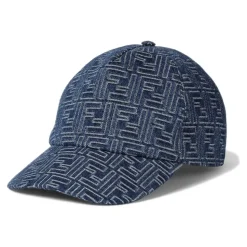 Blaue Denim Baseballkappe Hergestellt in Italien