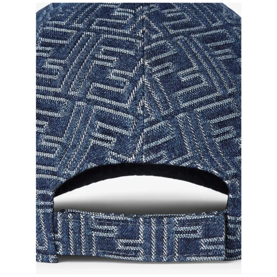 Blaue Denim Baseballkappe Hergestellt in Italien