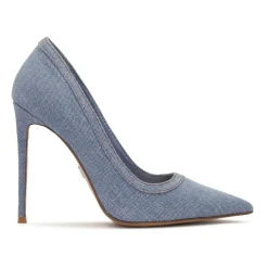 Blaue Denim-Stoffpumps
