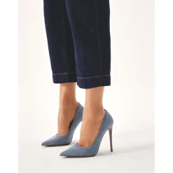 Blaue Denim-Stoffpumps
