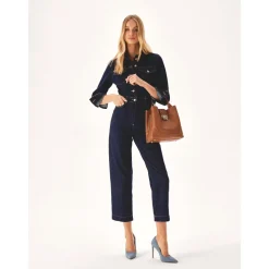 Blaue Denim-Stoffpumps