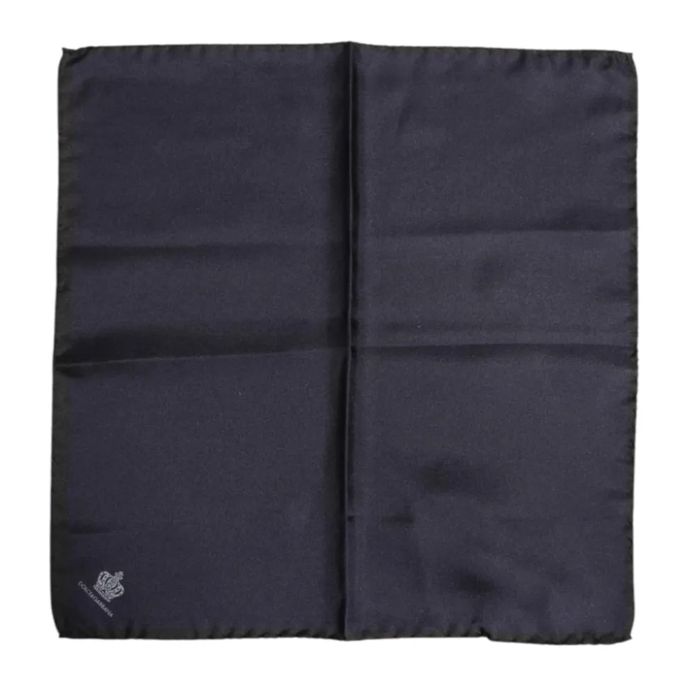 Blaue DG Crown Seiden Foulard Schal