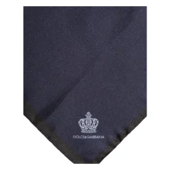 Blaue DG Crown Seiden Foulard Schal