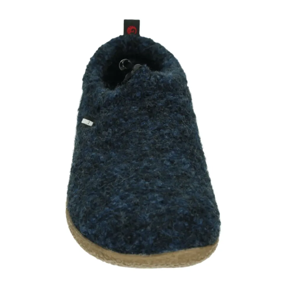 Blaue Geschlossene Hausschuhe mit Fellfutter