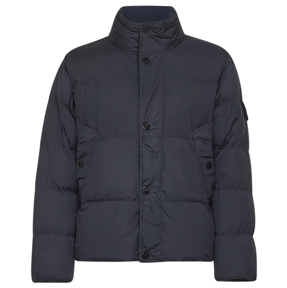 Blaue Gesteppte Daunenjacke