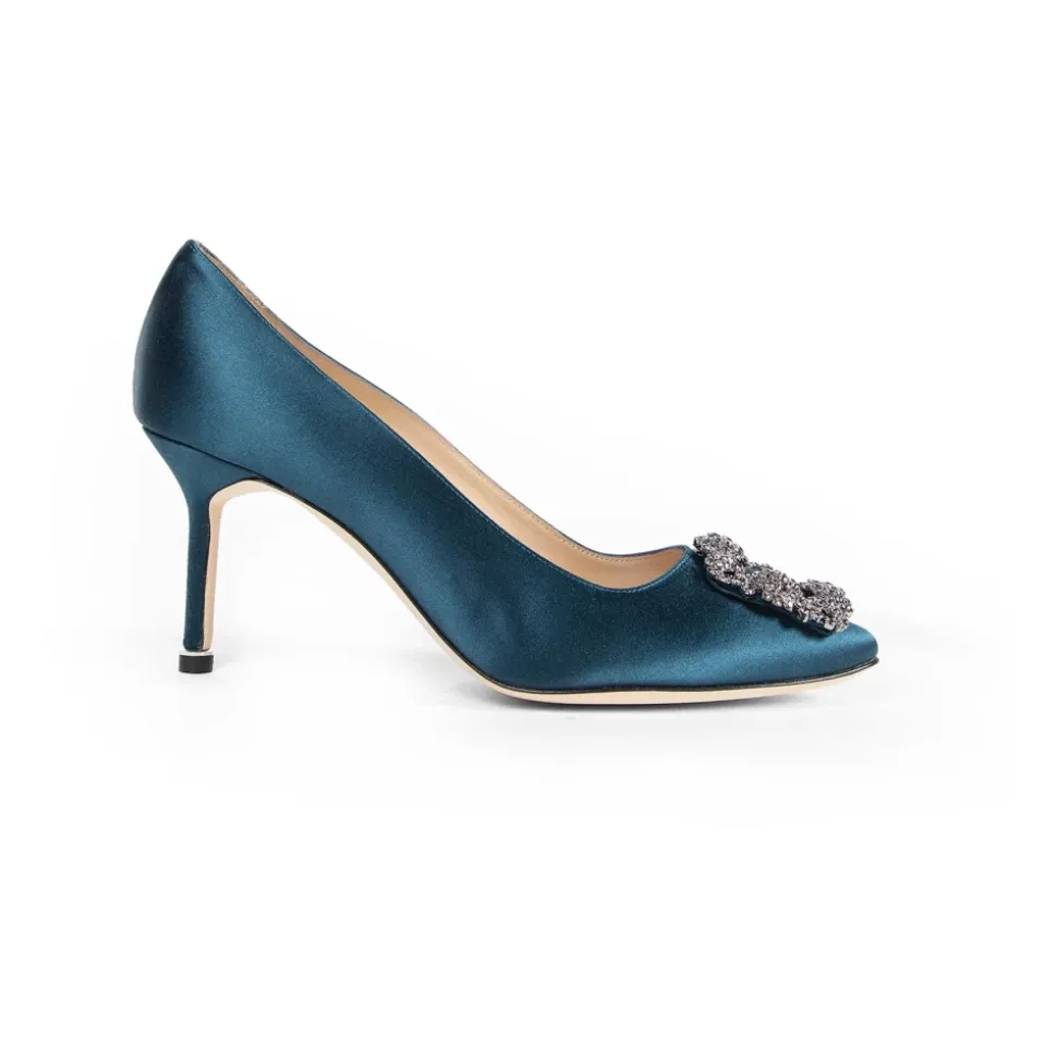 Blaue Kristall Stiletto Absatzschuhe