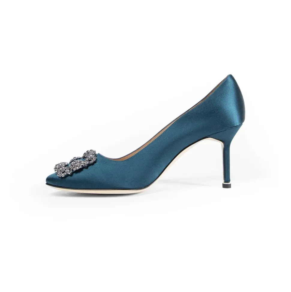 Blaue Kristall Stiletto Absatzschuhe