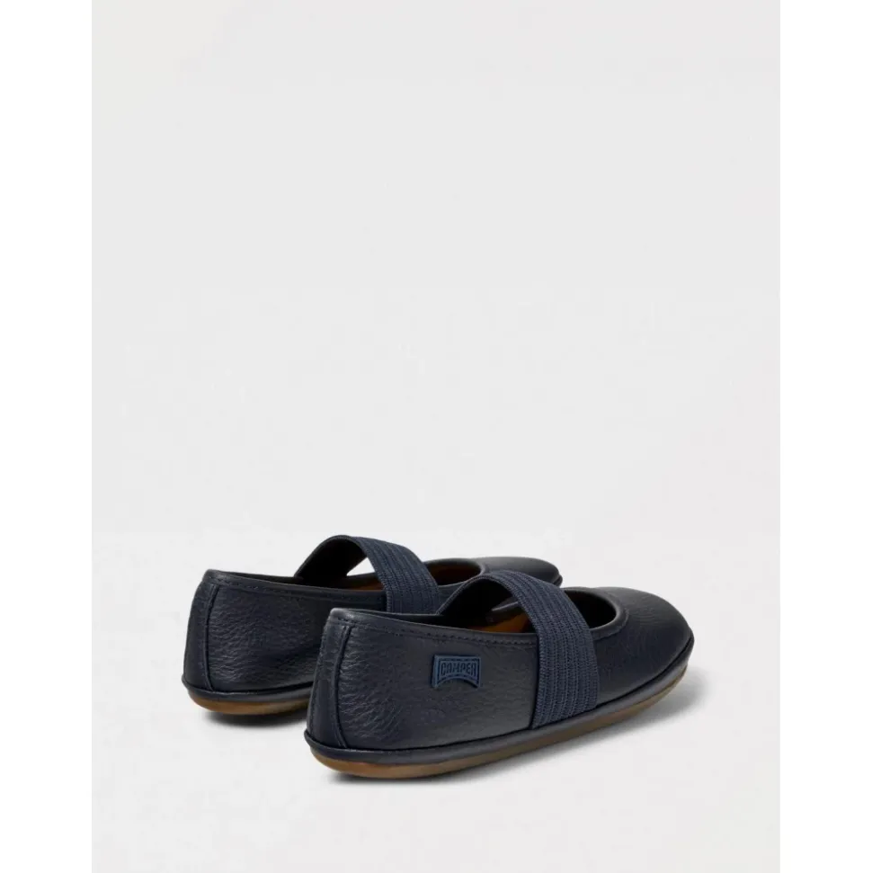 Blaue Leder Kinderschuhe mit Klettverschluss