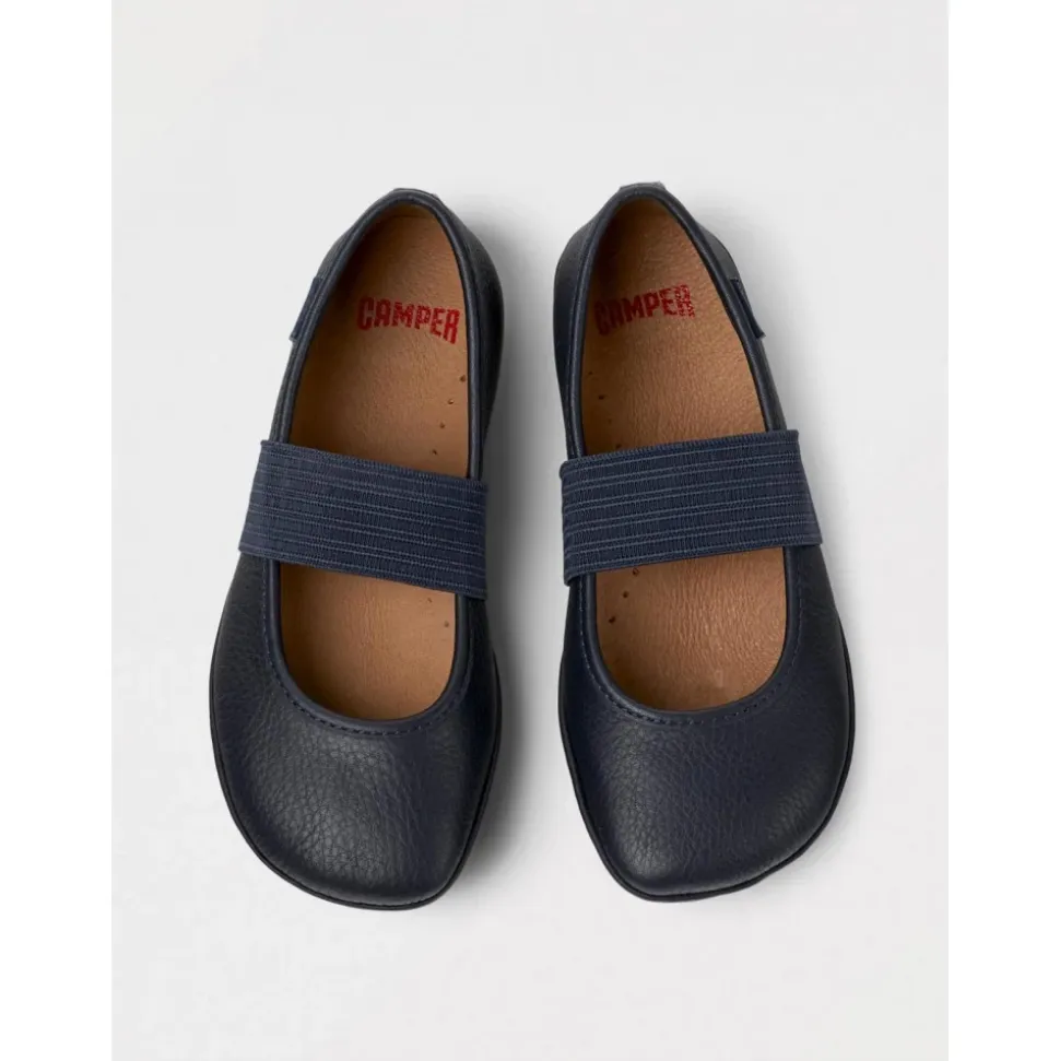 Blaue Leder Kinderschuhe mit Klettverschluss