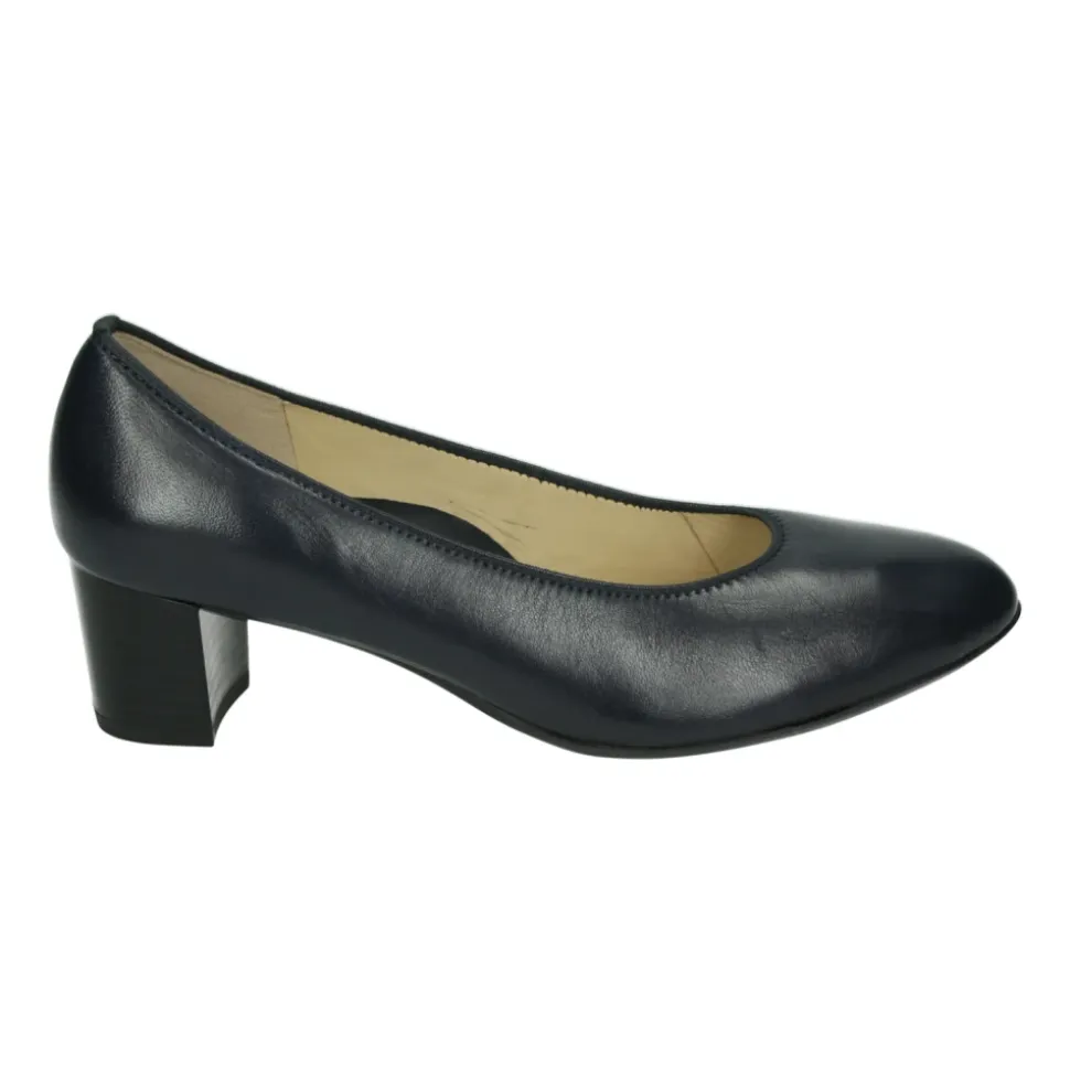 Blaue Lederschuhe mit Gummisohle