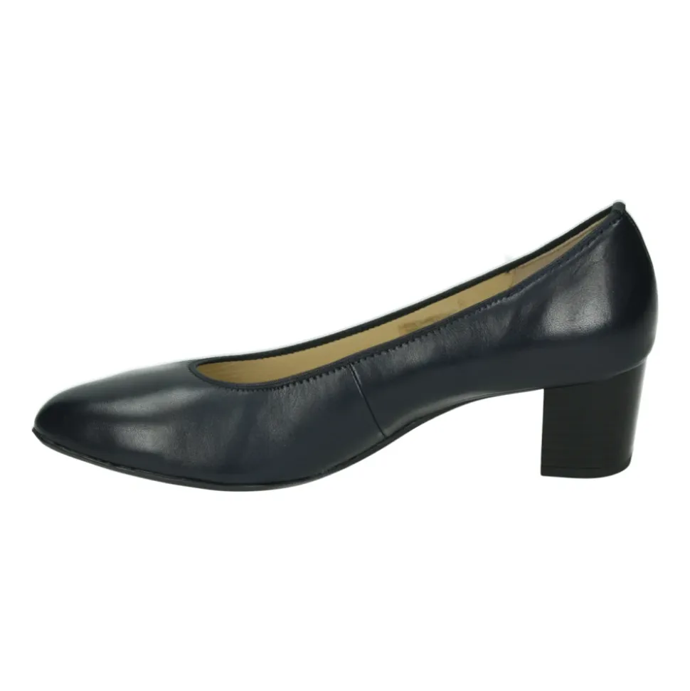 Blaue Lederschuhe mit Gummisohle