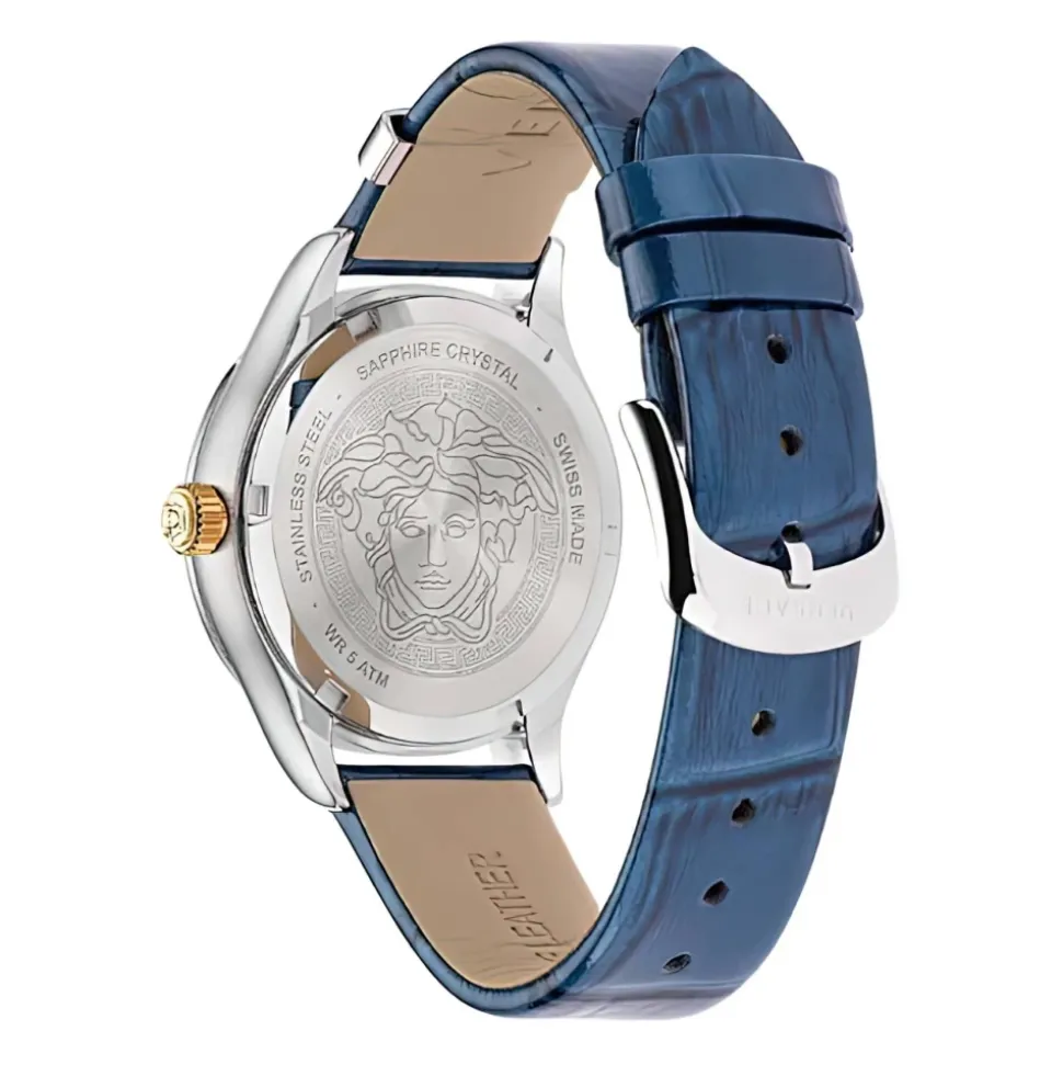 Blaue Lederuhr HELLENYIUM Modell