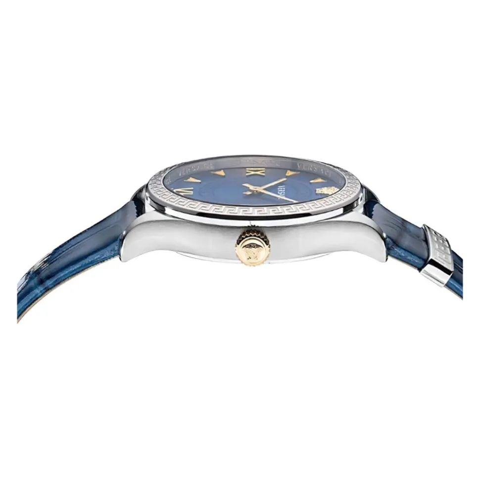 Blaue Lederuhr HELLENYIUM Modell