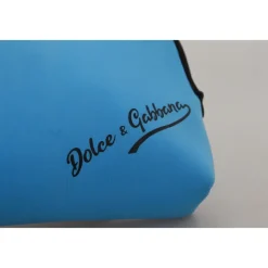 Blaue Logo-Print-Handtasche Leopardenmuster Kulturbeutel