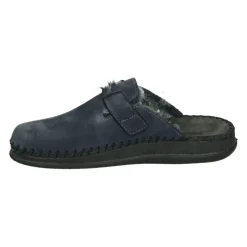 Blaue Nubuk Herren Hausschuhe