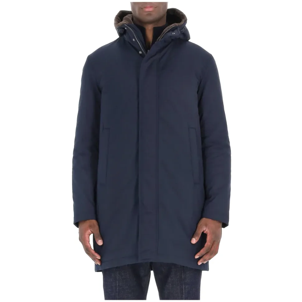 Blaue Parka mit Teddyfutter