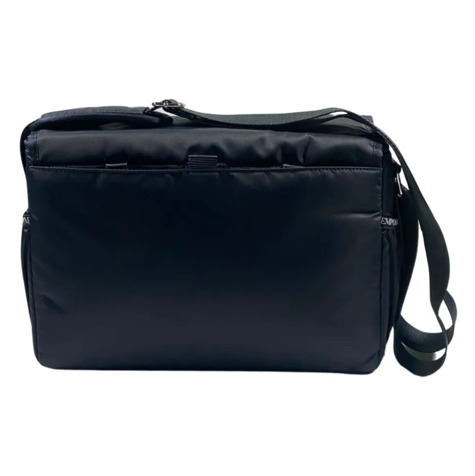 Blaue Rechteckige Wickeltasche mit Zubehör