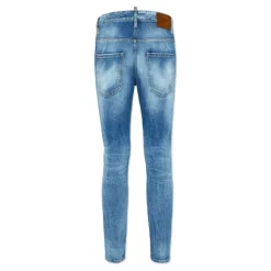 Blaue Skinny Jeans aus Denim mit Distressed-Details