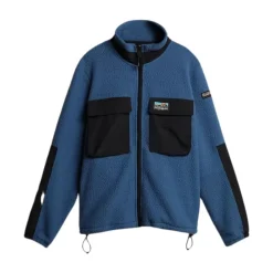 Blaue Step Reißverschluss Fleecejacke
