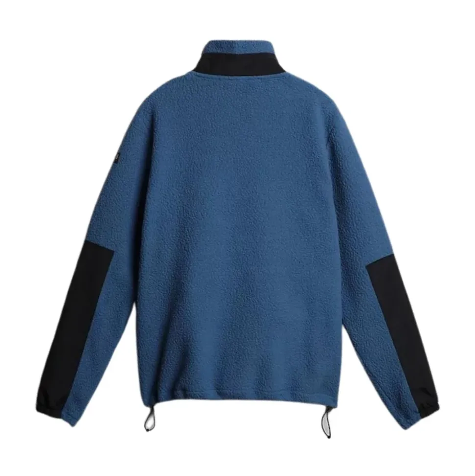 Blaue Step Reißverschluss Fleecejacke