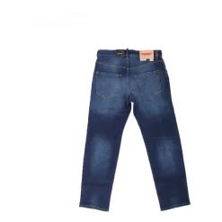 Blaue Unisex Jeans mit Reißverschluss und Knopfverschluss