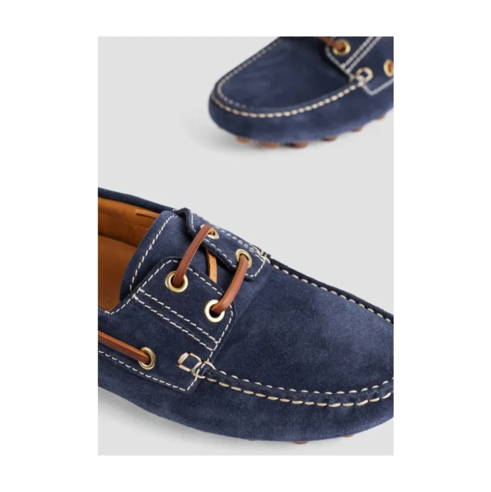 Blaue Wildleder Boot Loafers