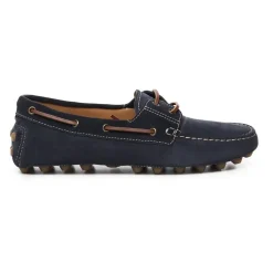 Blaue Wildleder Flache Schuhe