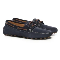 Blaue Wildleder Flache Schuhe