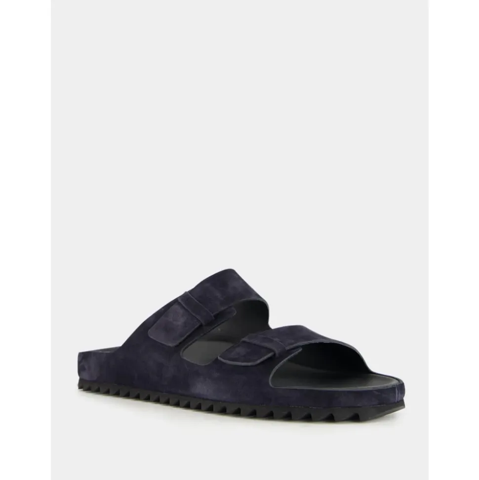 Blaue Wildleder Pantoletten