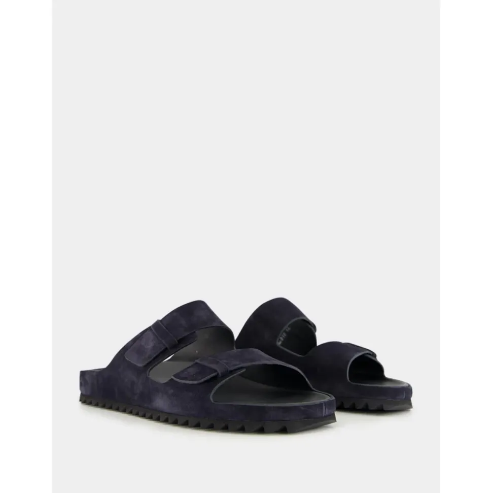 Blaue Wildleder Pantoletten