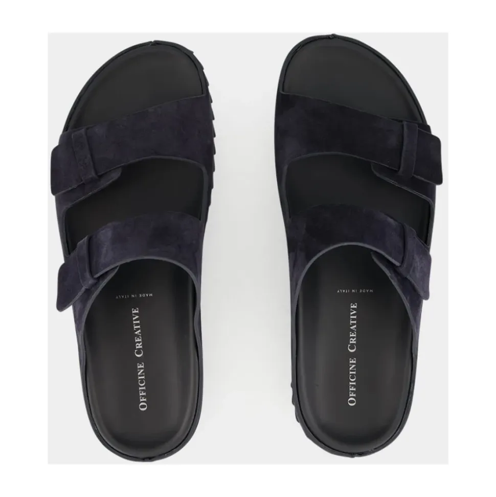 Blaue Wildleder Pantoletten