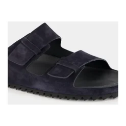 Blaue Wildleder Pantoletten