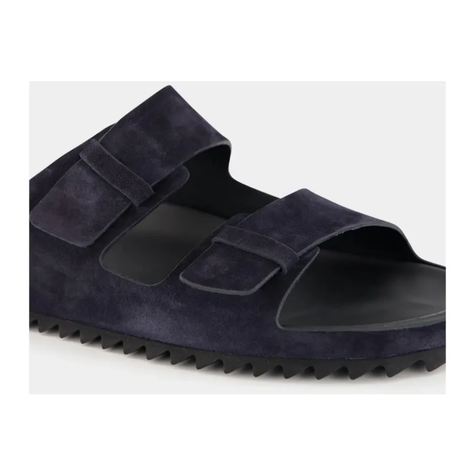 Blaue Wildleder Pantoletten