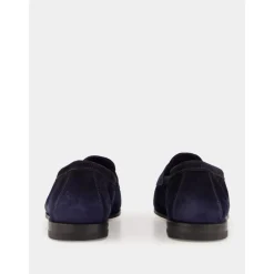 Blaue Wildleder Penny Loafers Eleganter Stil