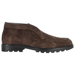 Blaue Wildleder Stiefelette Slip-On Stil