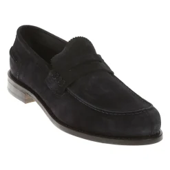 Blaue Wildleder-Loafer mit Ledersohle