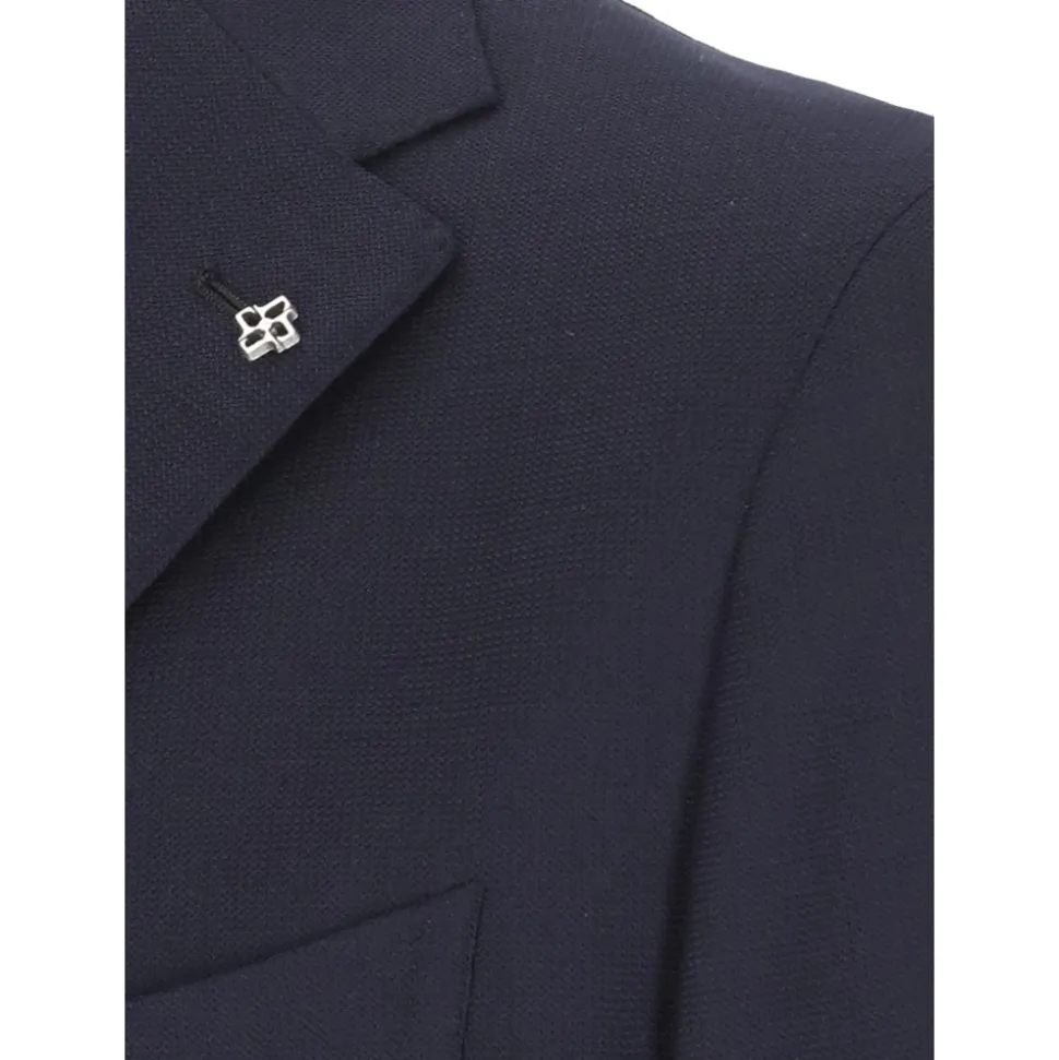 Blaue Wolljacke
