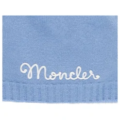 Blaue Wollmütze Mädchen Logo Stickerei