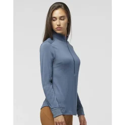 Blauer Alexandra Langarm Trainings-Top